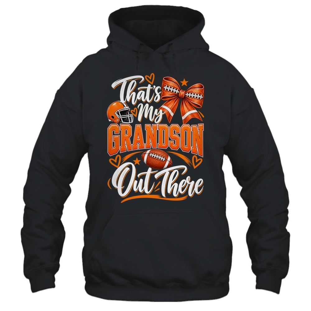 Coquette That's My Grandson Out There Funny Football Grandma Shirt & Tank Top | siriusteestore