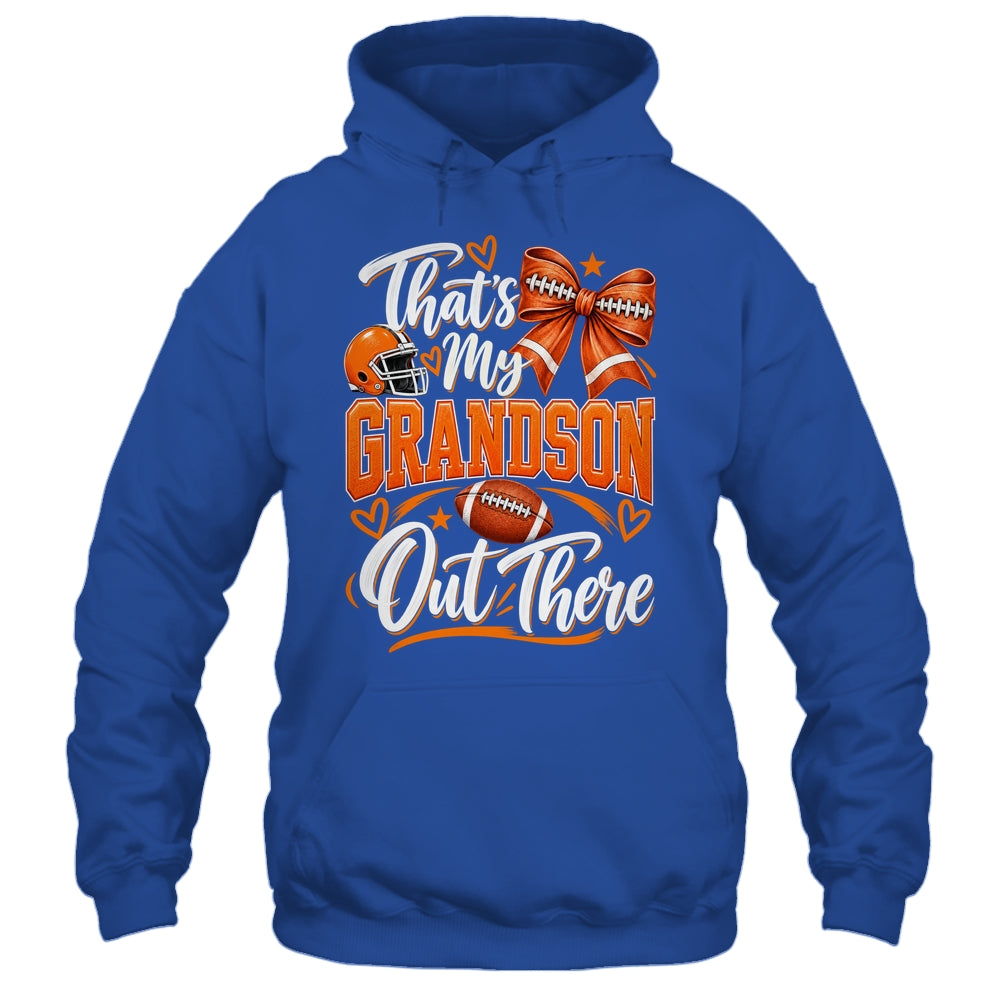 Coquette That's My Grandson Out There Funny Football Grandma Shirt & Tank Top | siriusteestore