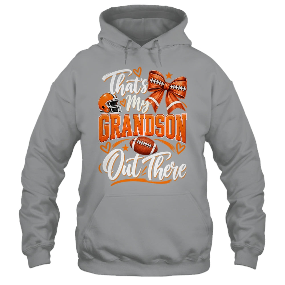 Coquette That's My Grandson Out There Funny Football Grandma Shirt & Tank Top | siriusteestore