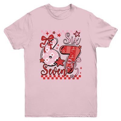 Coquette Valentine 67 Six Seven Preppy Cute Heart Bow Pink Youth Shirt | siriusteestore