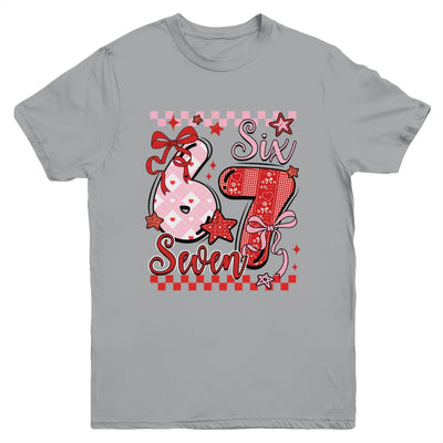 Coquette Valentine 67 Six Seven Preppy Cute Heart Bow Pink Youth Shirt | siriusteestore