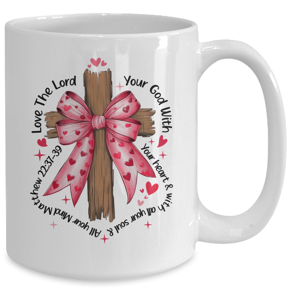 Coquette Valentine Jesus Valentine Bow Bible Verse Valentine Mug | siriusteestore