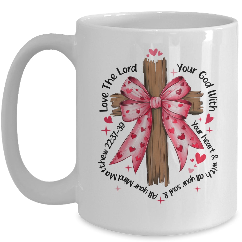 Coquette Valentine Jesus Valentine Bow Bible Verse Valentine Mug | siriusteestore