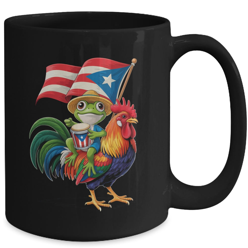 Coqui Frog Puerto Rican Flag Boricua Rooster Taino Mug | siriusteestore