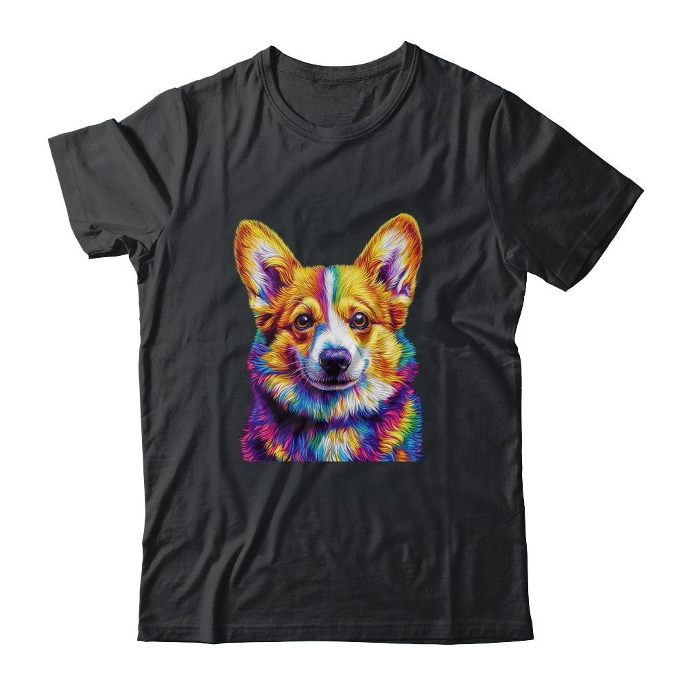 Corgi Dog Colorful Face Dog Lover Men Women Shirt & Tank Top | siriusteestore