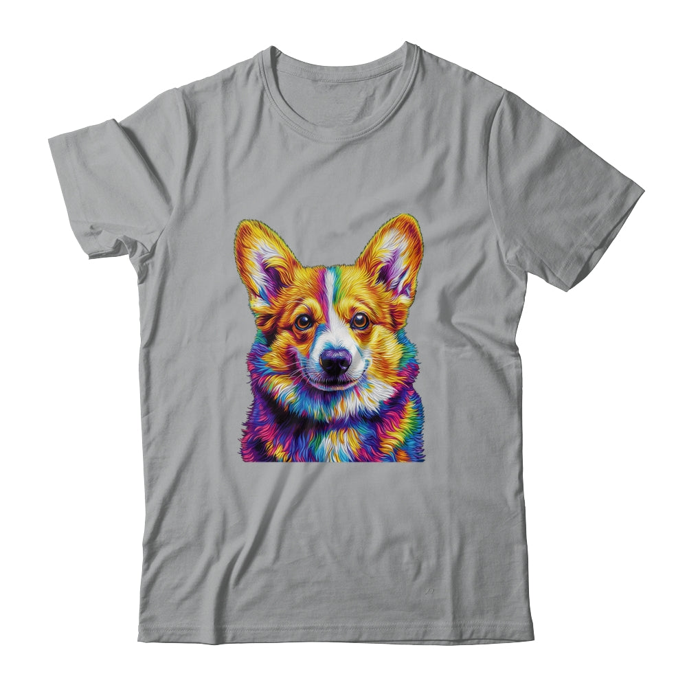 Corgi Dog Colorful Face Dog Lover Men Women Shirt & Tank Top | siriusteestore