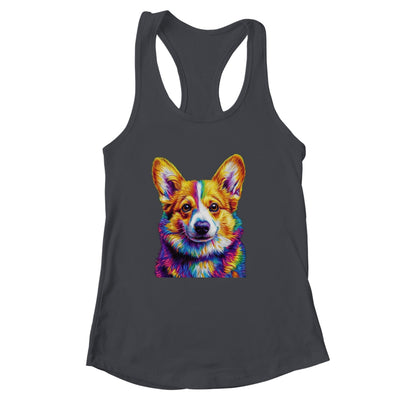 Corgi Dog Colorful Face Dog Lover Men Women Shirt & Tank Top | siriusteestore