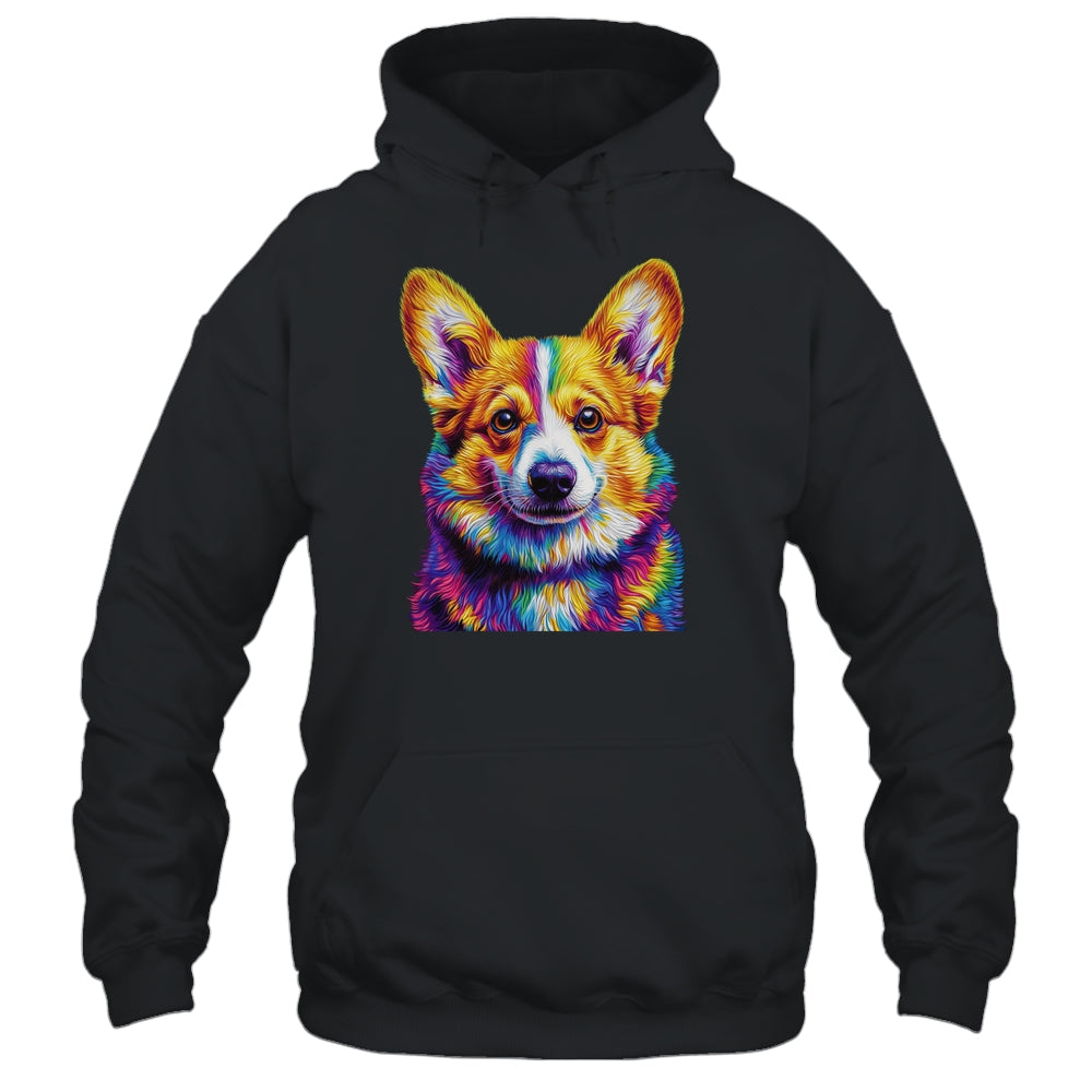 Corgi Dog Colorful Face Dog Lover Men Women Shirt & Tank Top | siriusteestore