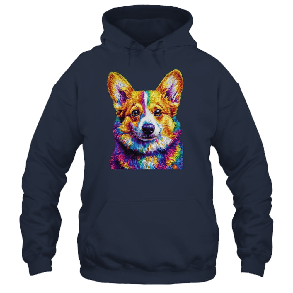 Corgi Dog Colorful Face Dog Lover Men Women Shirt & Tank Top | siriusteestore