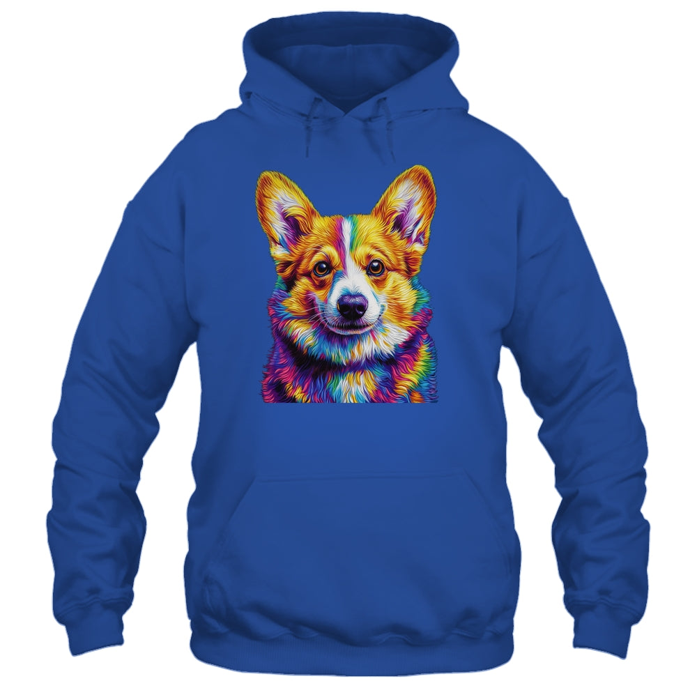 Corgi Dog Colorful Face Dog Lover Men Women Shirt & Tank Top | siriusteestore