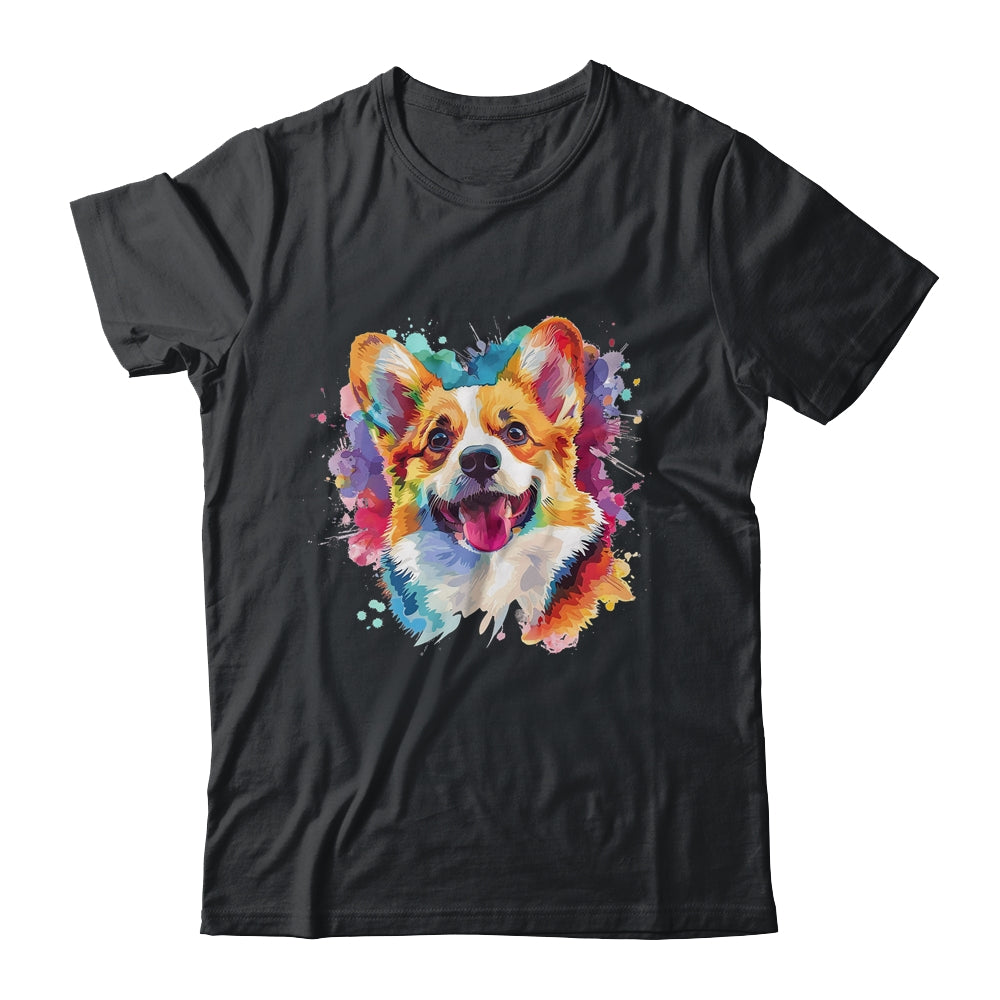 Corgi Mom Lover Puppy Dog Watercolor Tie Dye Painting Shirt & Tank Top | siriusteestore