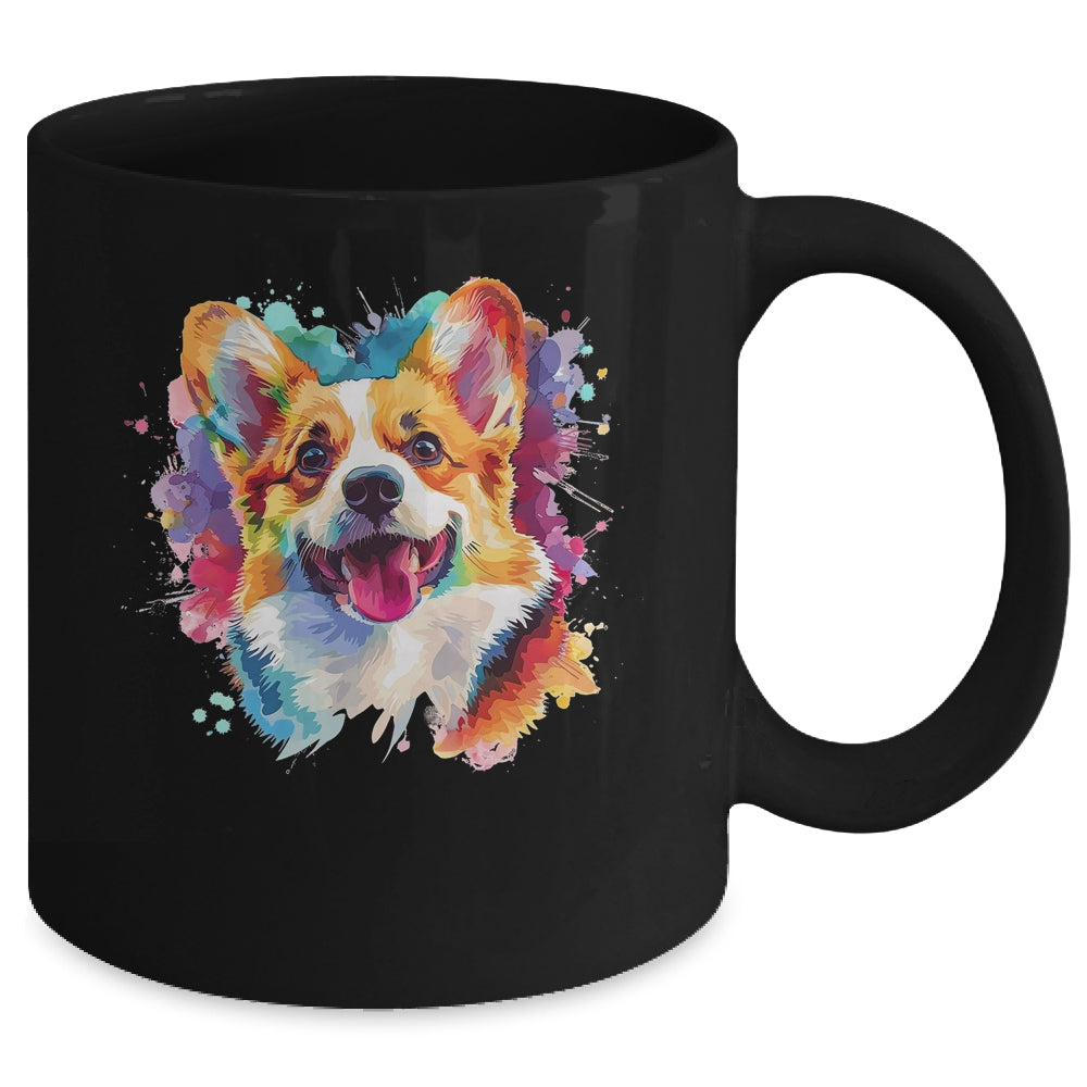 Corgi Mom Lover Puppy Dog Watercolor Tie Dye Painting Mug | siriusteestore