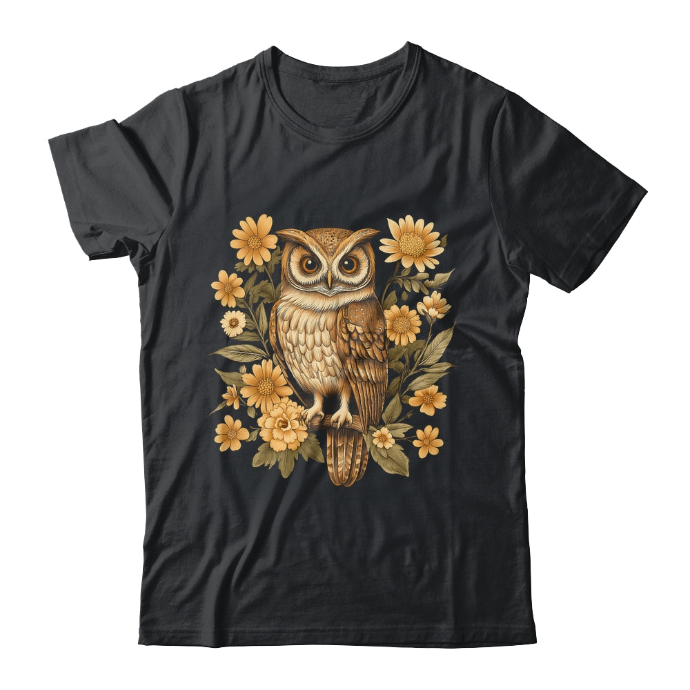 Cottagecore Owl Floral Nature LoverAesthetic Flowers Women Shirt & Tank Top | siriusteestore