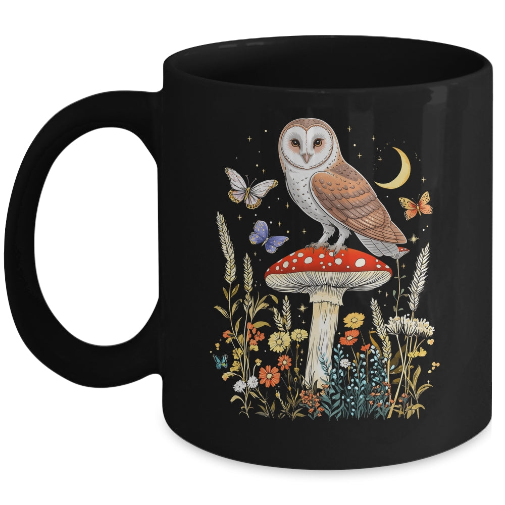Cottagecore Owl Moon Vintage Stars Nature Cute Aesthetic Mug | siriusteestore