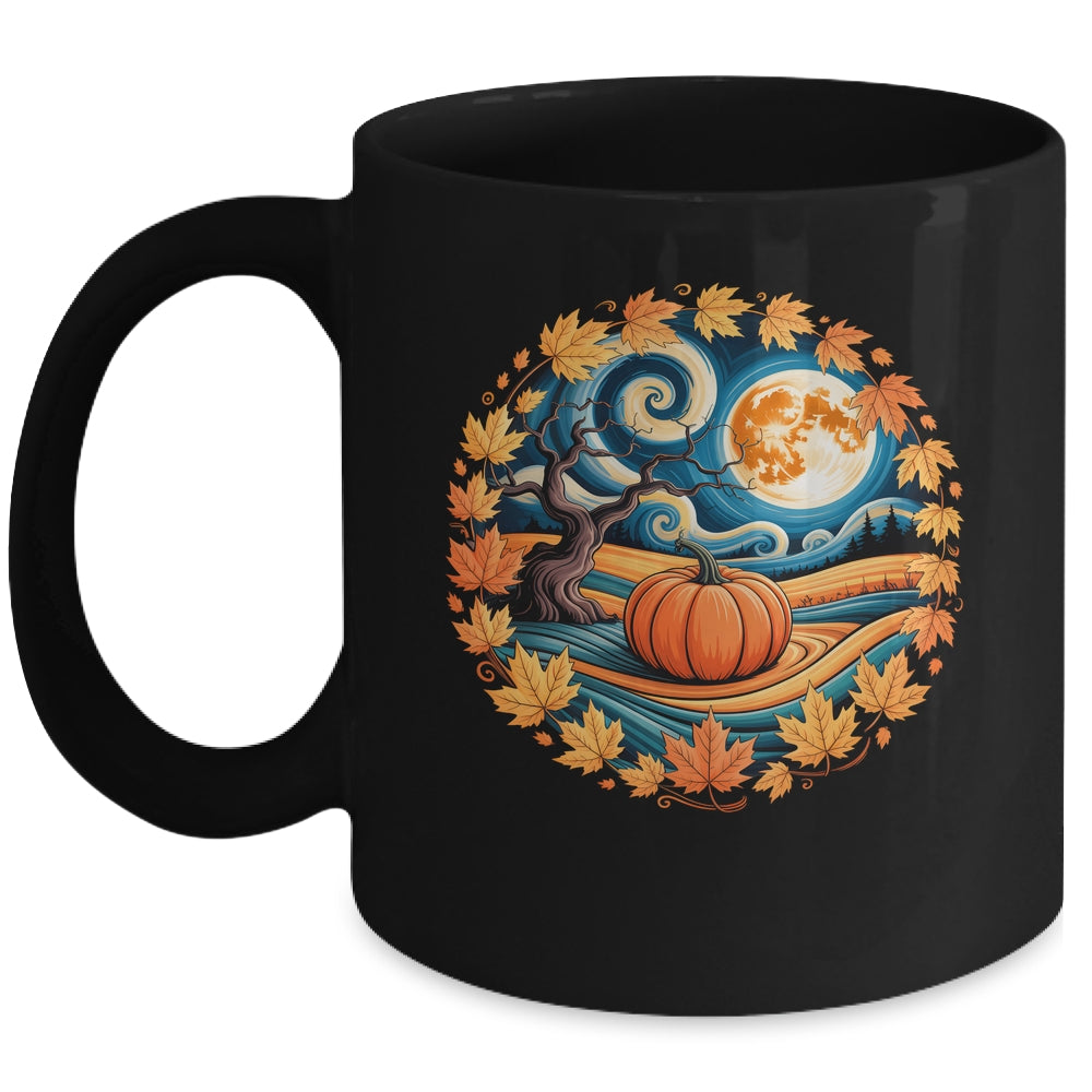 Cottagecore Pumpkins Leaves Trees Fall Women Aesthetic Mug | siriusteestore