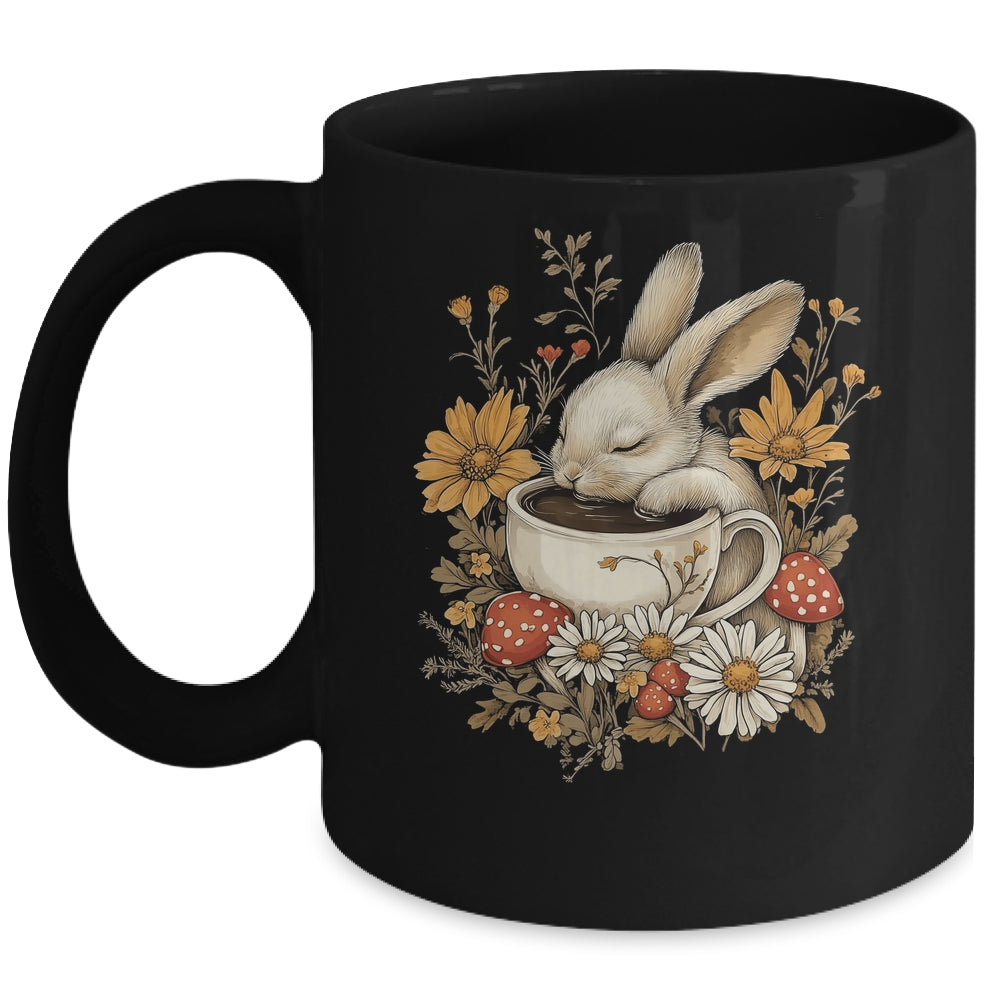 Cottagecore Rabbit Floral Bunny Tea Cup Women Girl Aesthetic Mug | siriusteestore