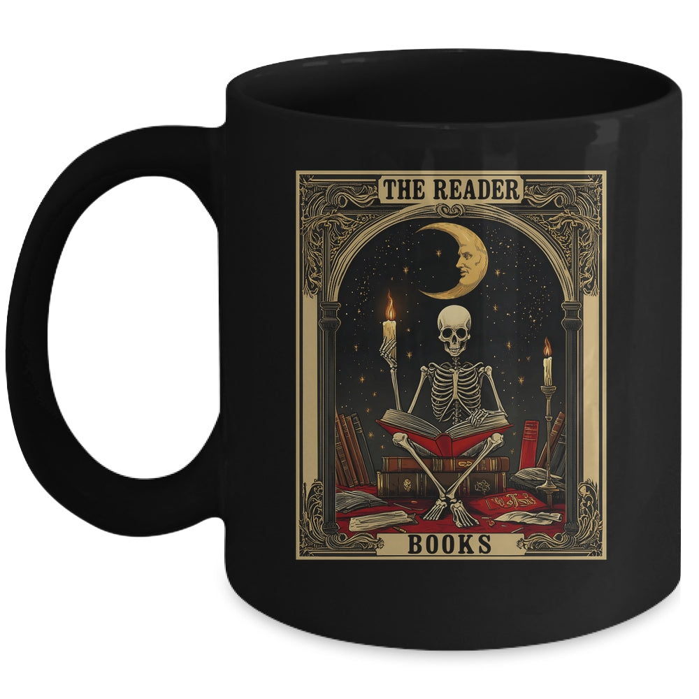 Cottagecore Skeleton Aesthetic Tarot Card The Reader Graphic Mug | siriusteestore