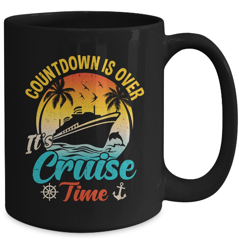 Countdown Is Over It's Cruise Time Vintage Family Vacation Mug | siriusteestore