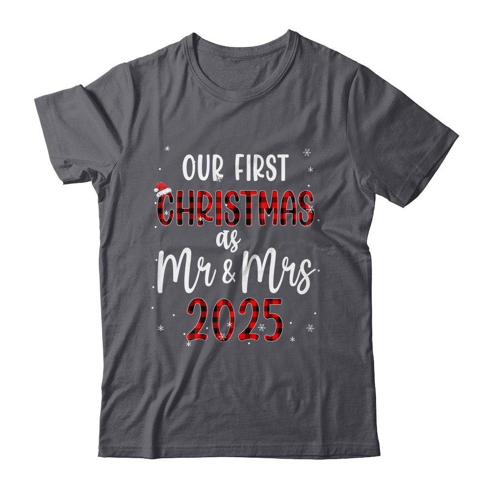 Couple Wife Husband Our First Christmas As Mr And Mrs 2025 Shirt & Sweatshirt | siriusteestore