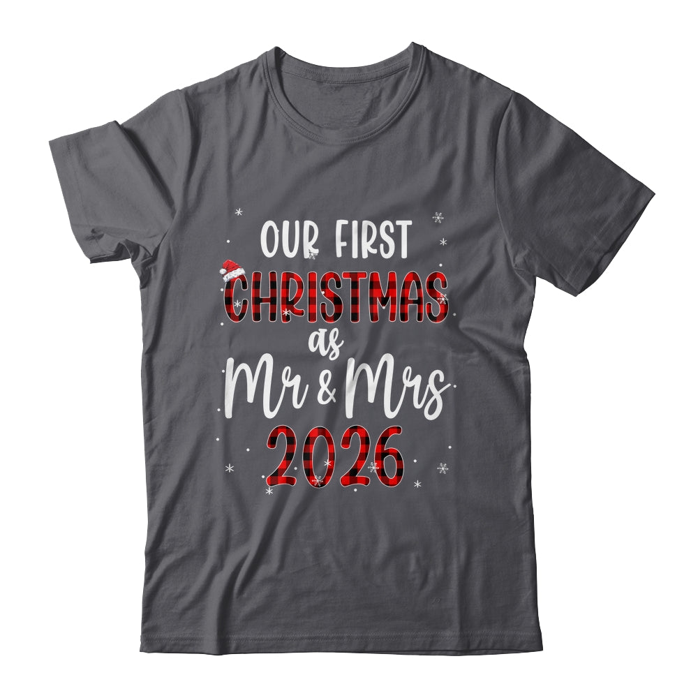 Couple Wife Husband Our First Christmas As Mr And Mrs 2026 Shirt & Sweatshirt | siriusteestore