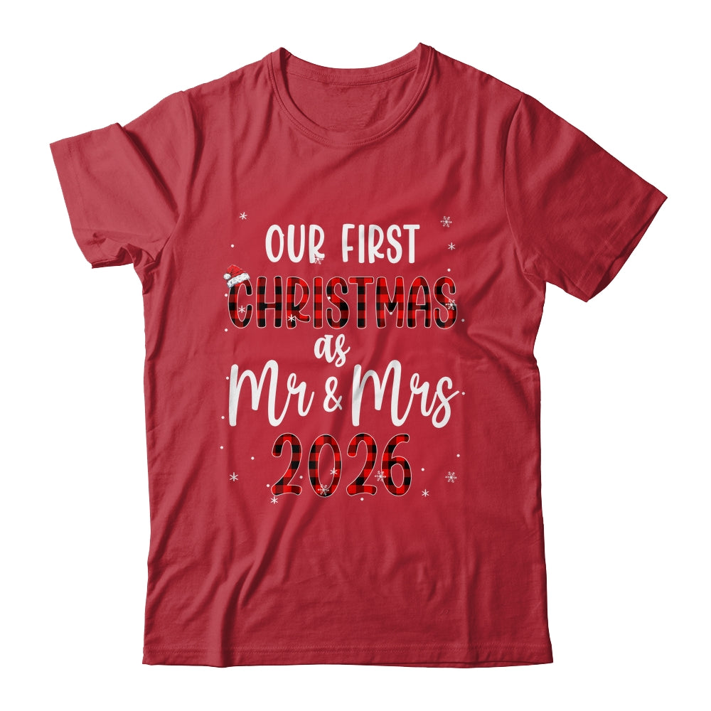 Couple Wife Husband Our First Christmas As Mr And Mrs 2026 Shirt & Sweatshirt | siriusteestore