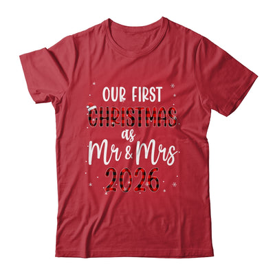 Couple Wife Husband Our First Christmas As Mr And Mrs 2026 Shirt & Sweatshirt | siriusteestore