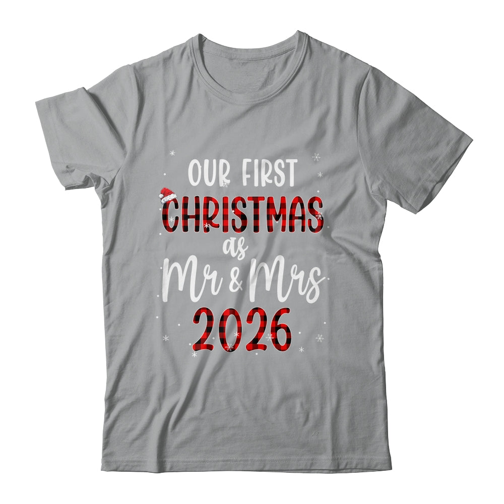 Couple Wife Husband Our First Christmas As Mr And Mrs 2026 Shirt & Sweatshirt | siriusteestore
