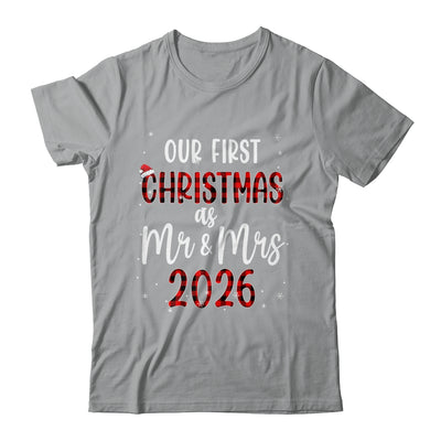 Couple Wife Husband Our First Christmas As Mr And Mrs 2026 Shirt & Sweatshirt | siriusteestore