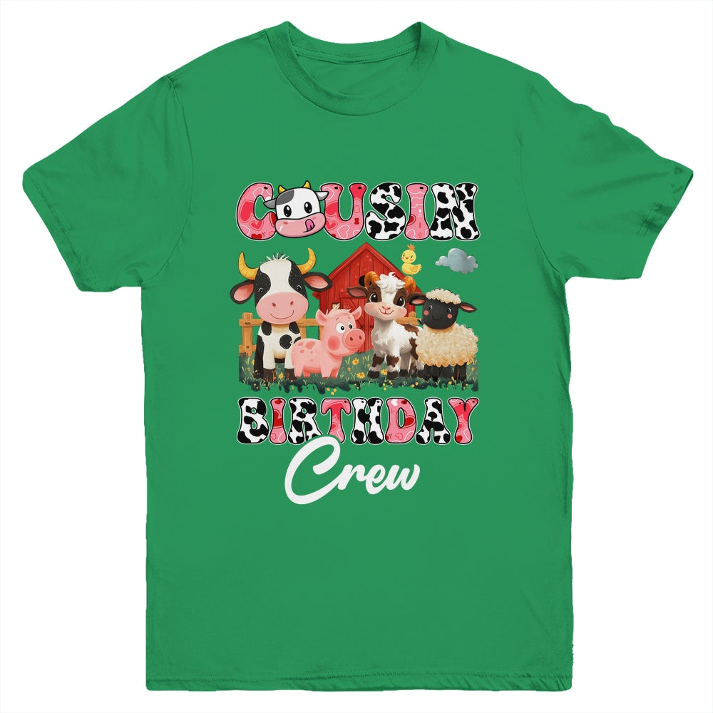 Cousin Birthday Crew Farm Cow Birthday Boy Girl Family Youth Shirt | siriusteestore