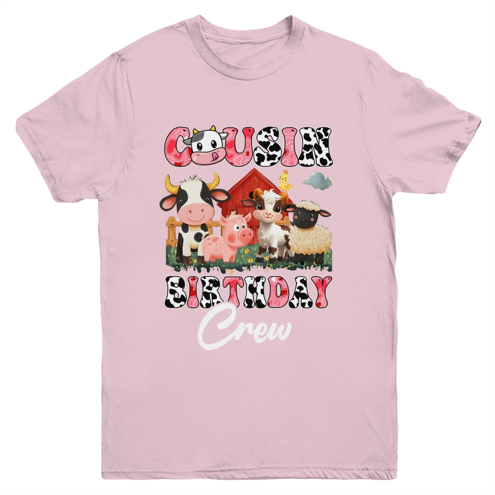 Cousin Birthday Crew Farm Cow Birthday Boy Girl Family Youth Shirt | siriusteestore