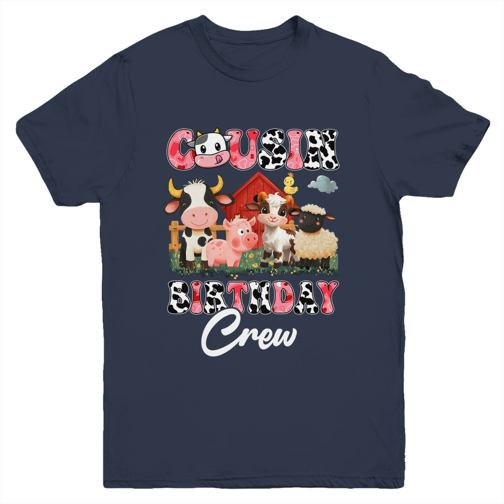 Cousin Birthday Crew Farm Cow Birthday Boy Girl Family Youth Shirt | siriusteestore