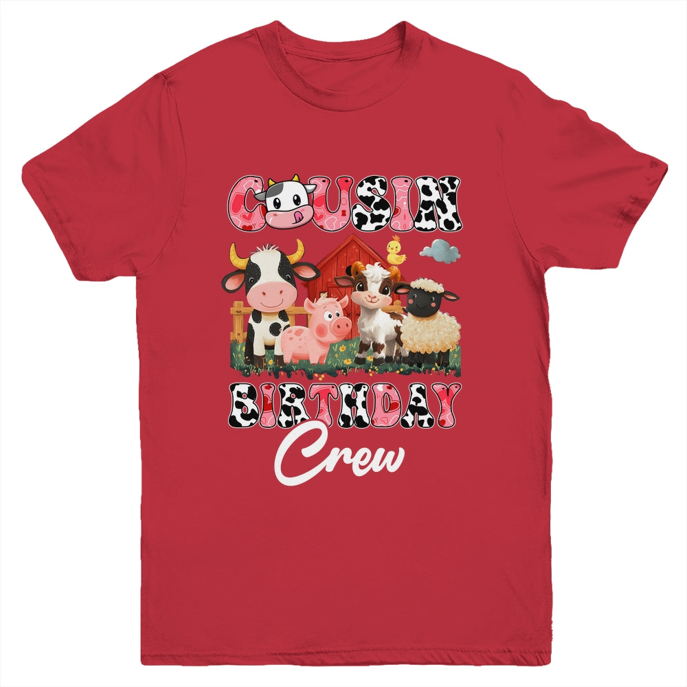 Cousin Birthday Crew Farm Cow Birthday Boy Girl Family Youth Shirt | siriusteestore