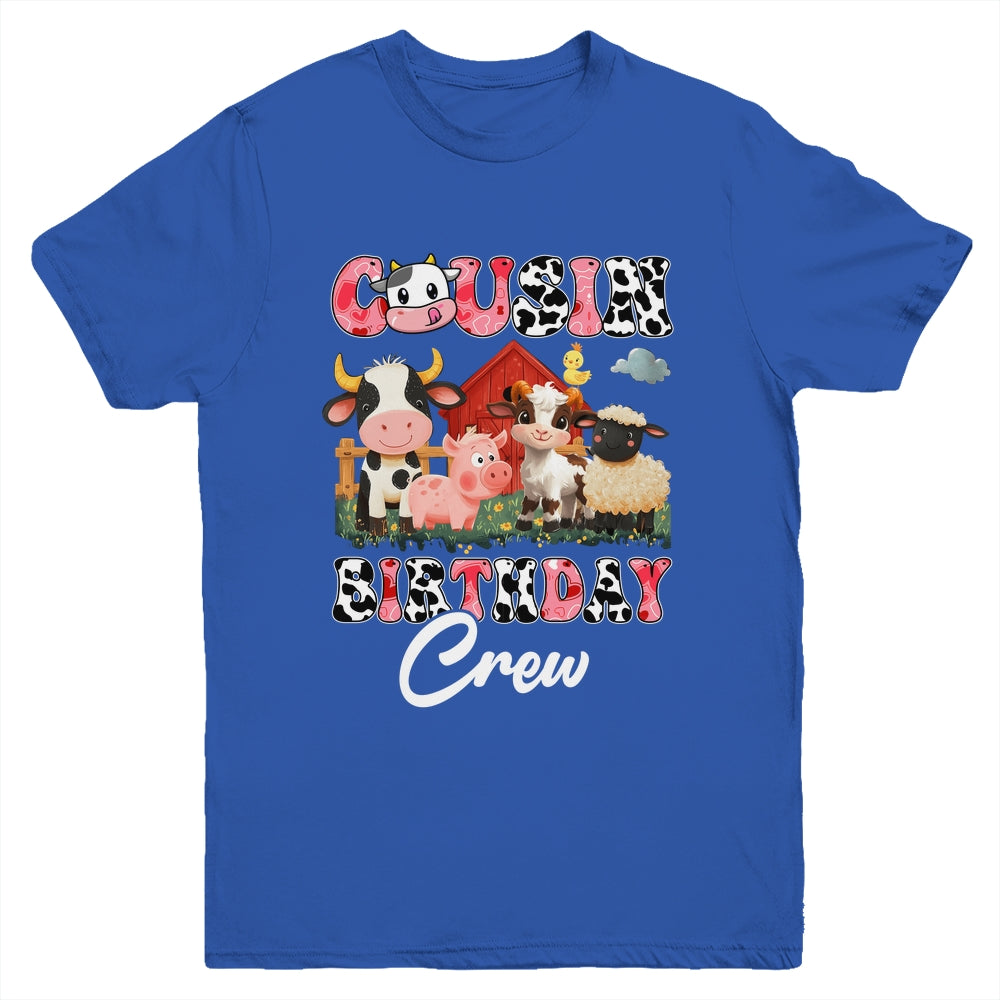 Cousin Birthday Crew Farm Cow Birthday Boy Girl Family Youth Shirt | siriusteestore