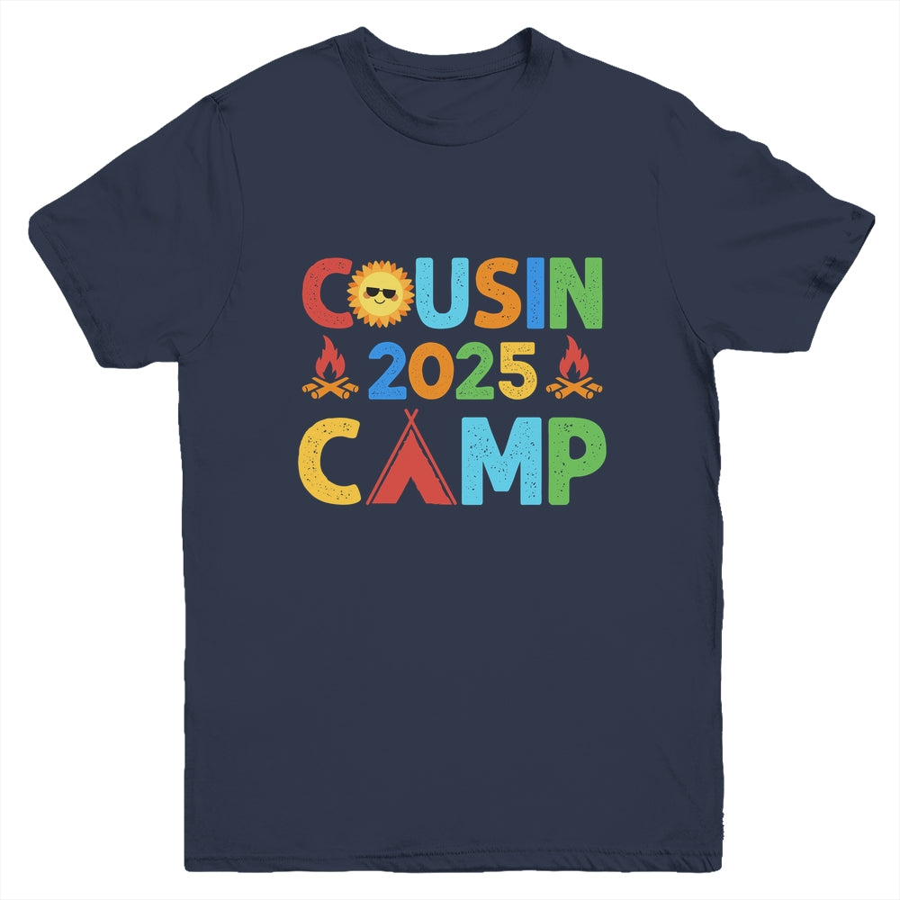Cousin Camp 2025 Camping Crew Summer Vacation Cousin Youth Shirt | siriusteestore