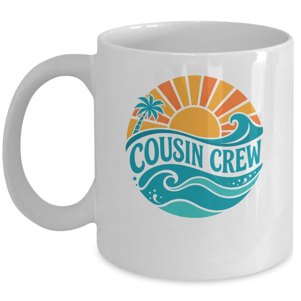 Cousin Crew Vintage Sunset Ocean Wave Cruising Summer Trip Mug | siriusteestore