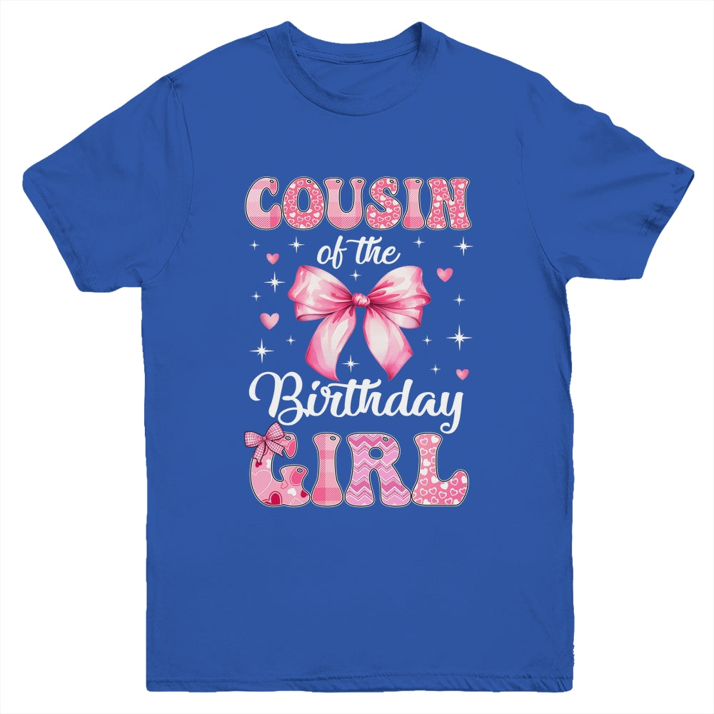 Cousin Of Birthday Girl Coquette Bow Matching Family Youth Shirt | siriusteestore