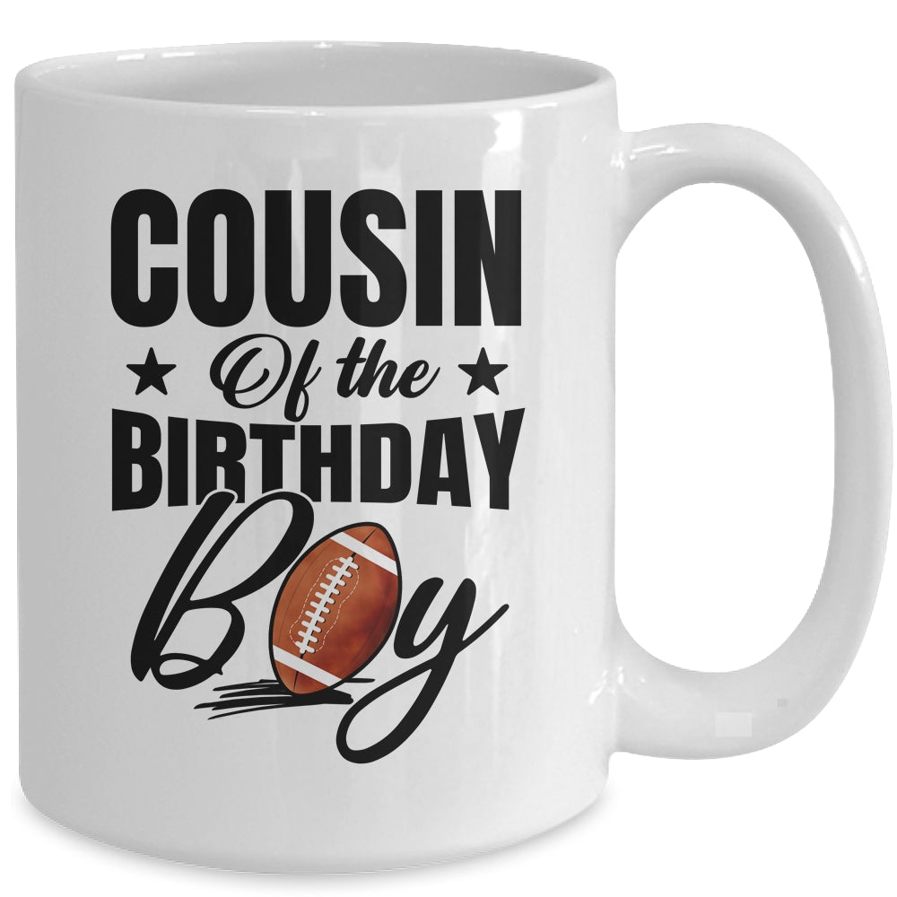 Cousin Of The Birthday Boy Football 1st Birthday Party Mug | siriusteestore