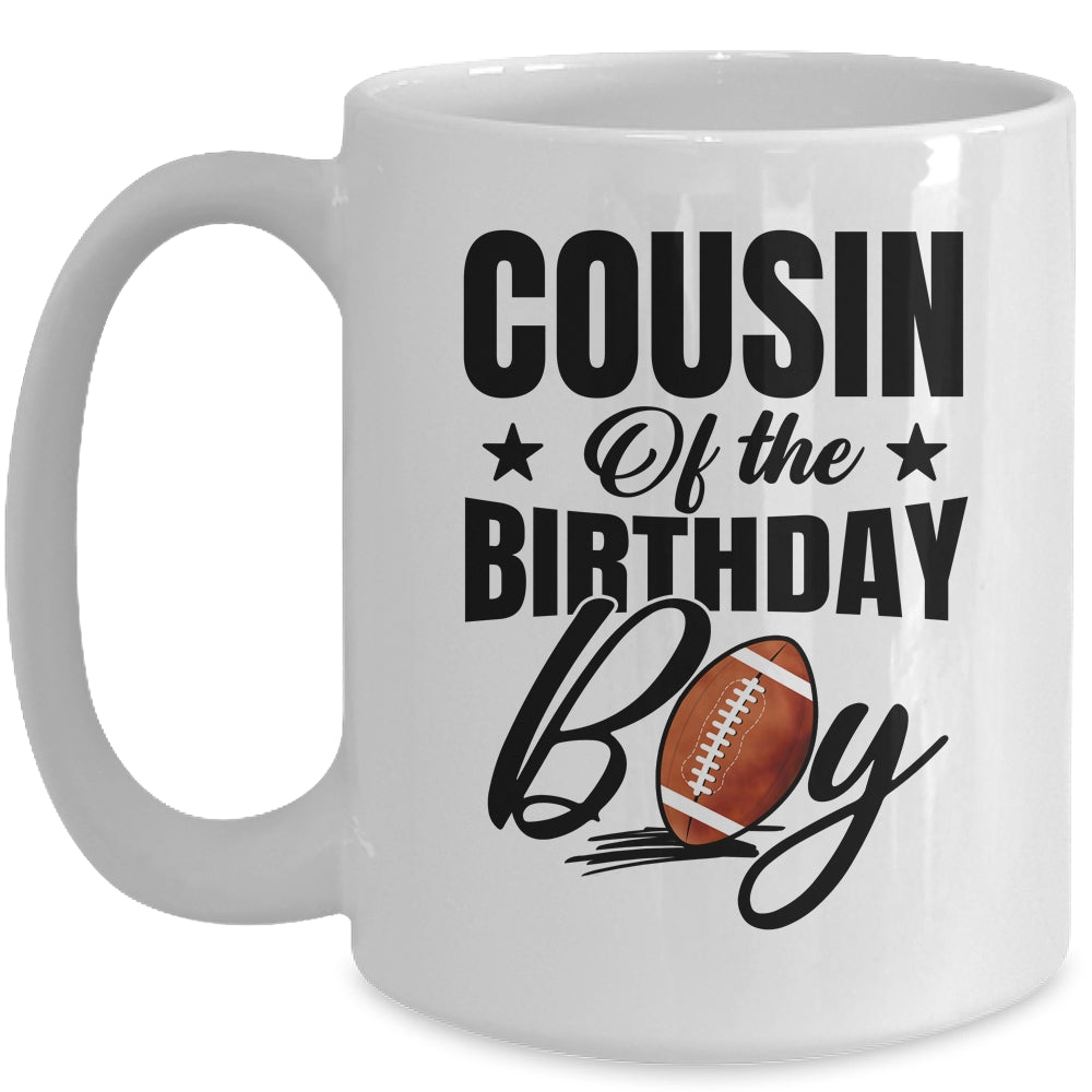 Cousin Of The Birthday Boy Football 1st Birthday Party Mug | siriusteestore