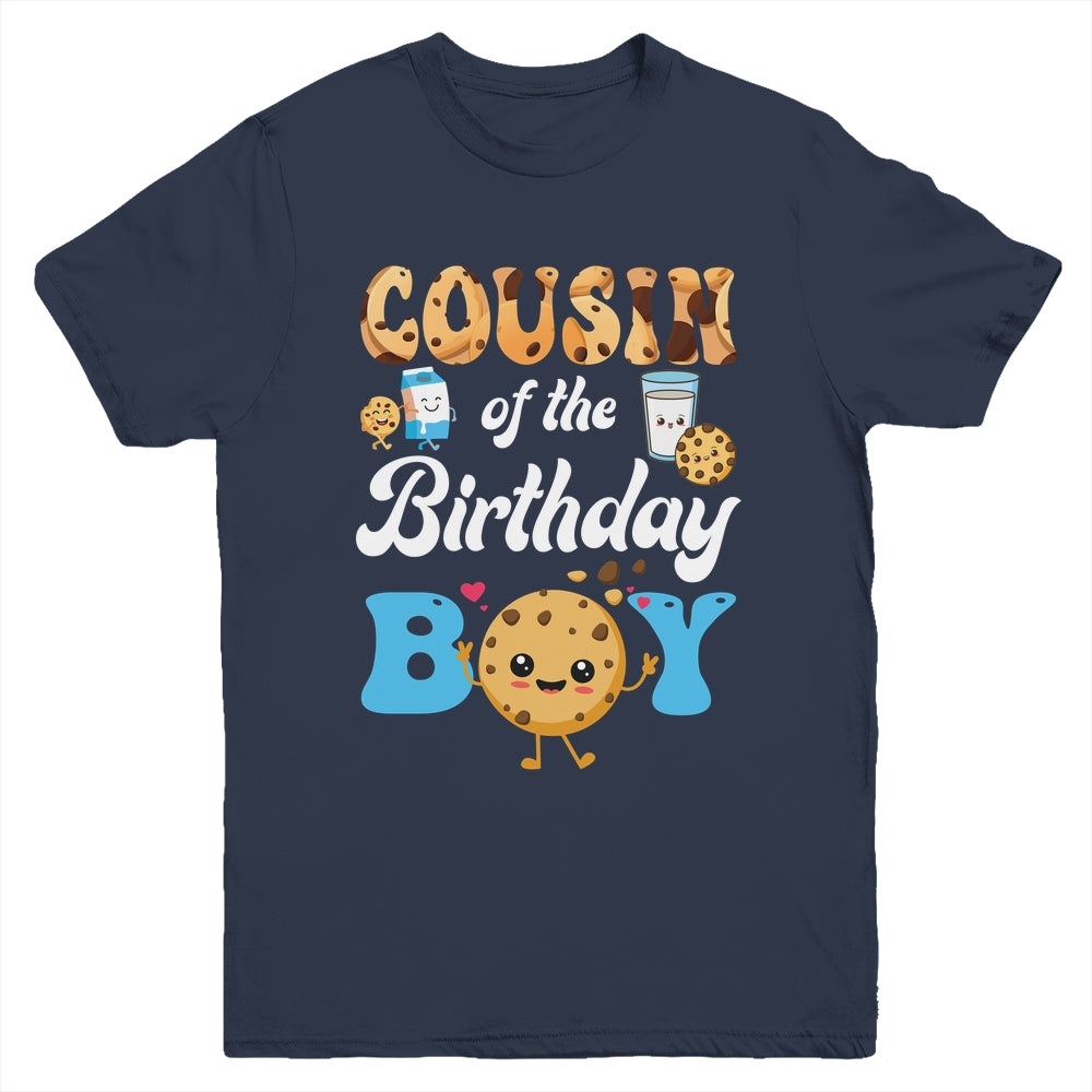 Cousin Of The Birthday Boy Milk And Cookies 1st Birthday Youth Shirt | siriusteestore
