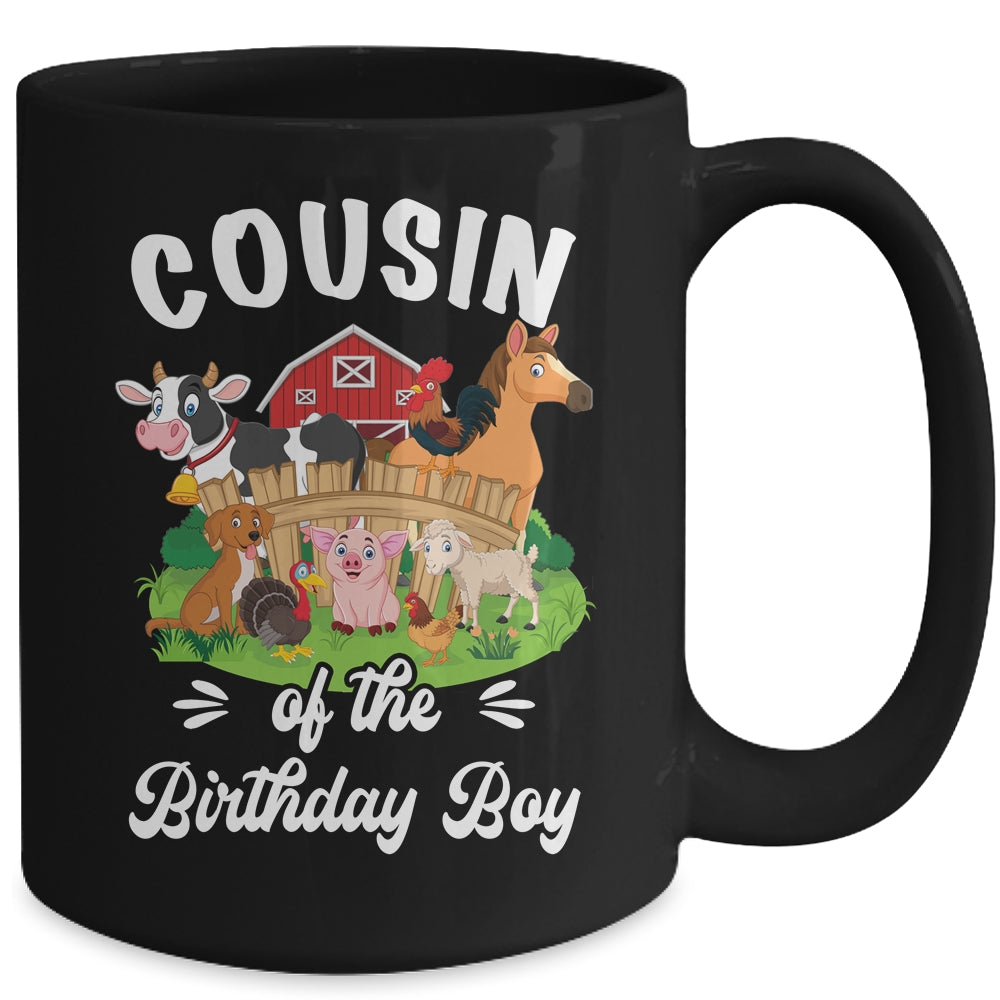 Cousin Of The Birthday Boy Party Cow Farm 1st Birthday Party Mug | siriusteestore
