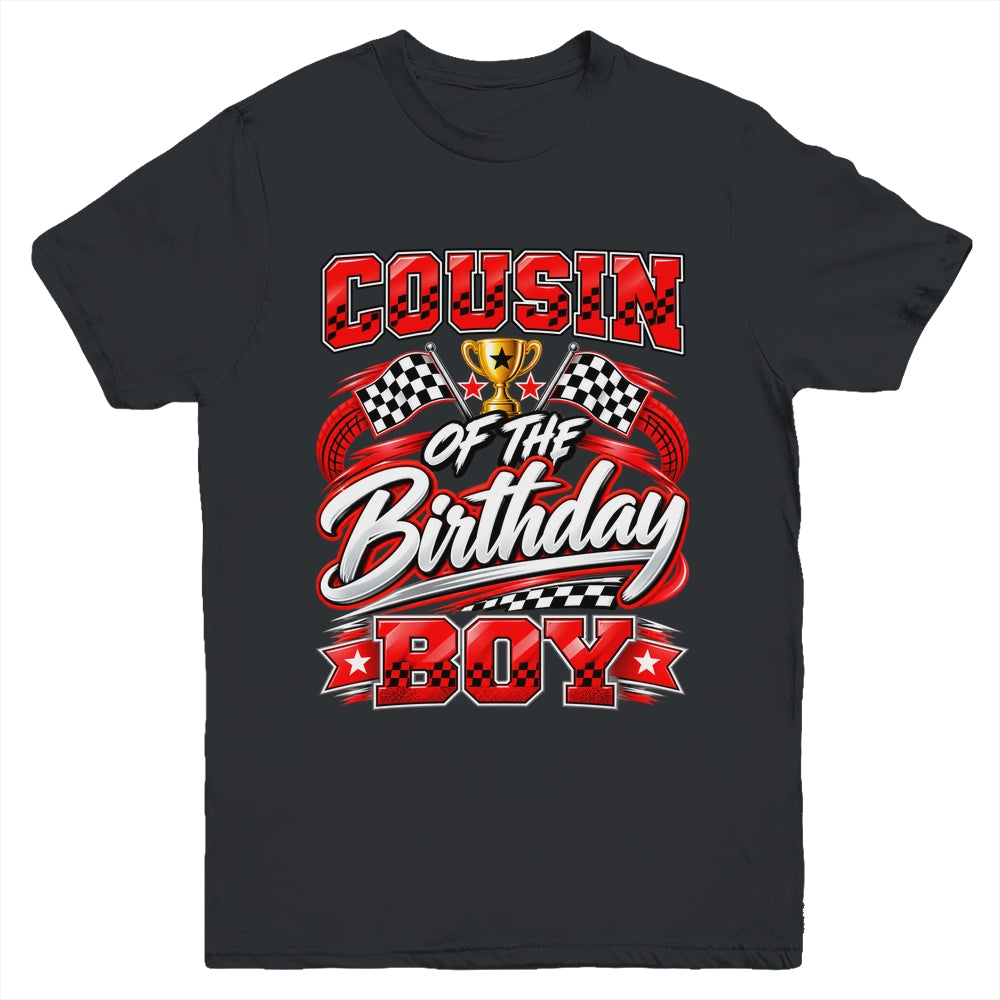 Cousin Of The Birthday Boy Race Car Family Pit Crew Youth Shirt | siriusteestore