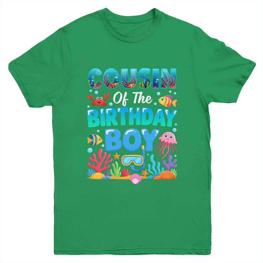 Cousin Of The Birthday Boy Sea Animals Ocean Aquarium Youth Shirt | siriusteestore