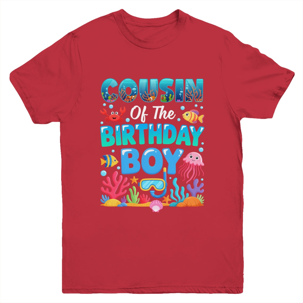 Cousin Of The Birthday Boy Sea Animals Ocean Aquarium Youth Shirt | siriusteestore