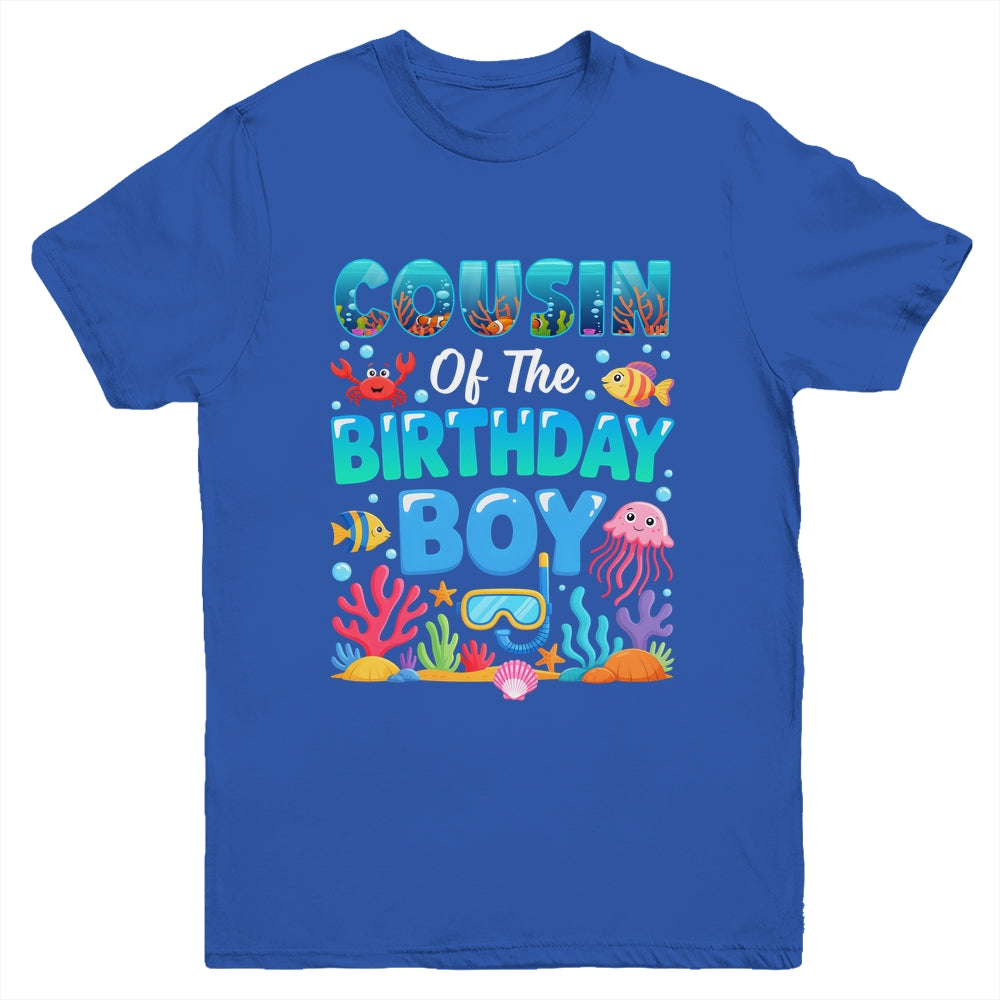 Cousin Of The Birthday Boy Sea Animals Ocean Aquarium Youth Shirt | siriusteestore