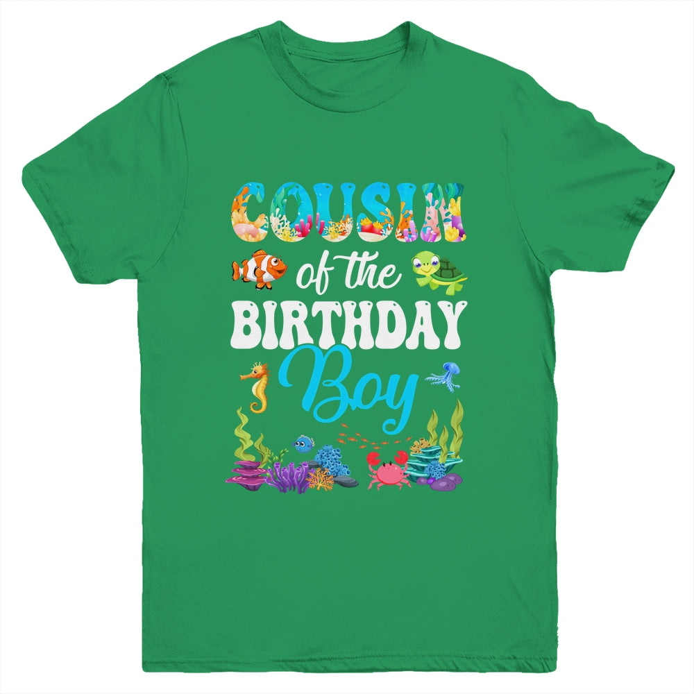 Cousin Of The Birthday Boy Sea Fish Ocean Aquarium Party Youth Shirt | siriusteestore