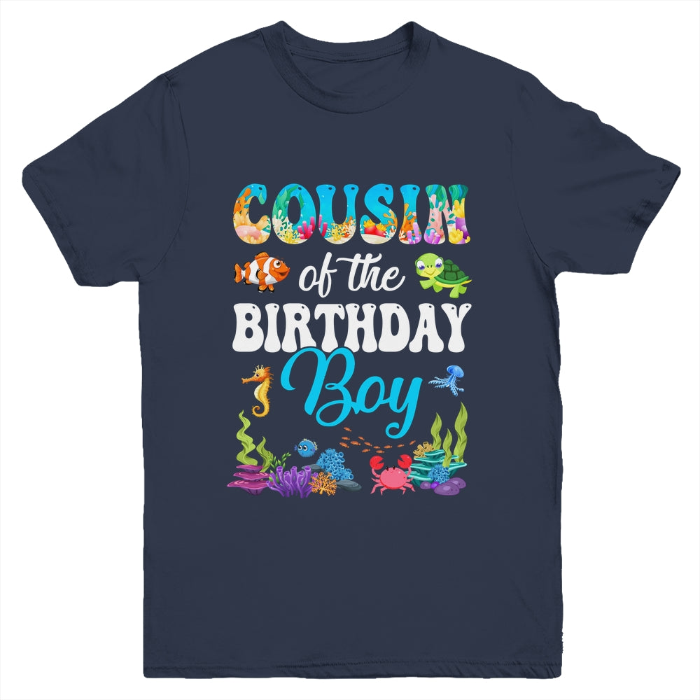 Cousin Of The Birthday Boy Sea Fish Ocean Aquarium Party Youth Shirt | siriusteestore