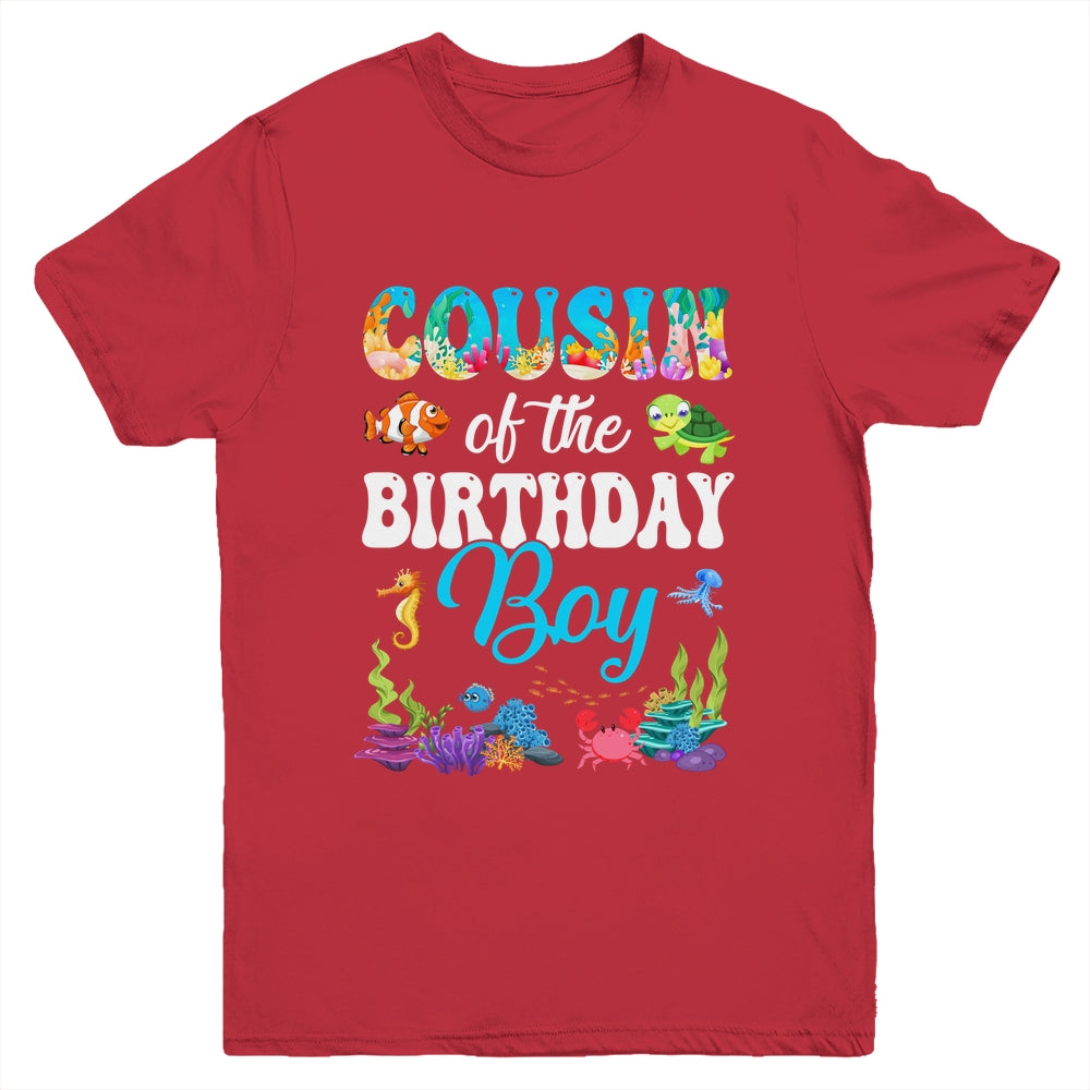 Cousin Of The Birthday Boy Sea Fish Ocean Aquarium Party Youth Shirt | siriusteestore