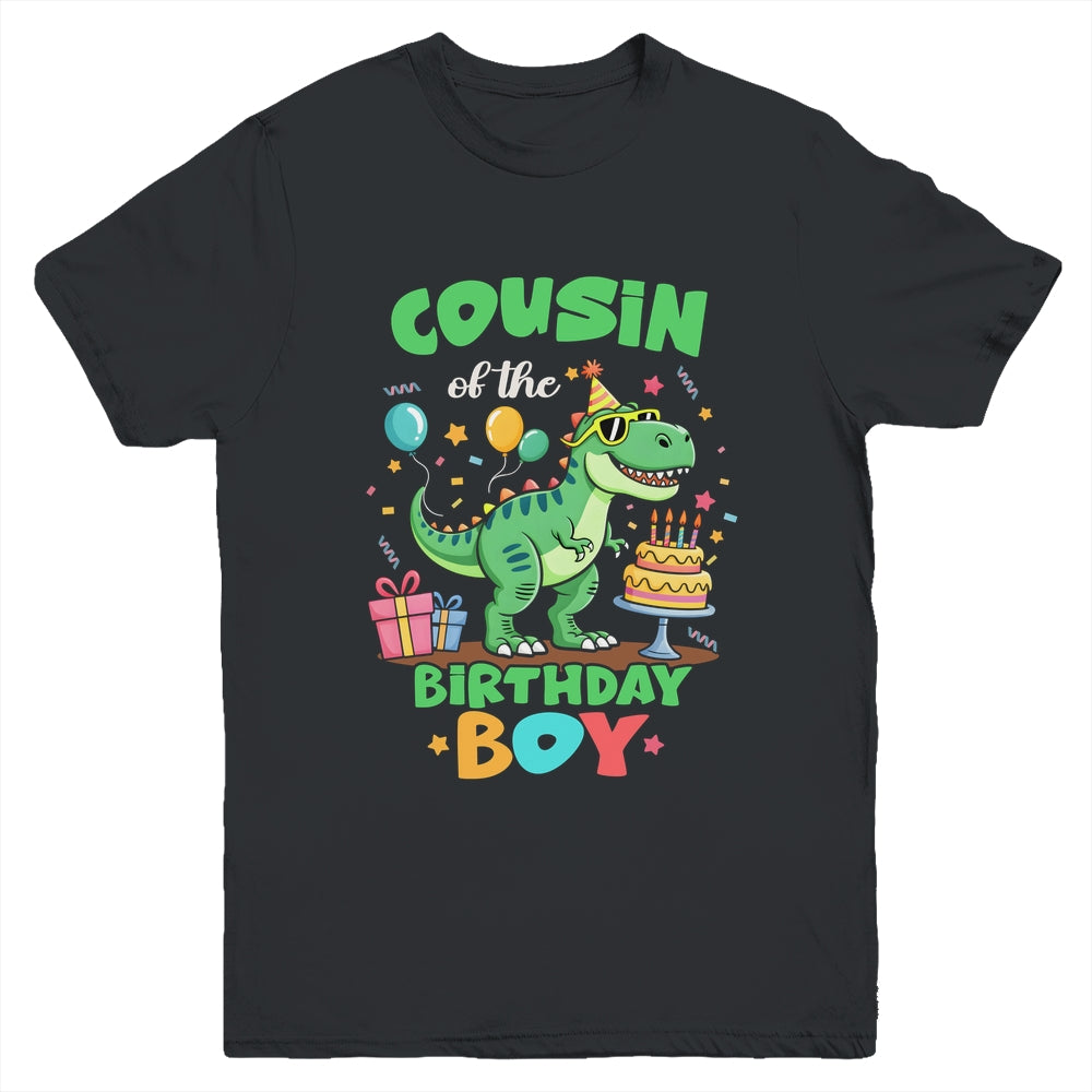 Cousin Of The Birthday Boy T Rex Dinosaur Family Party Youth Shirt | siriusteestore