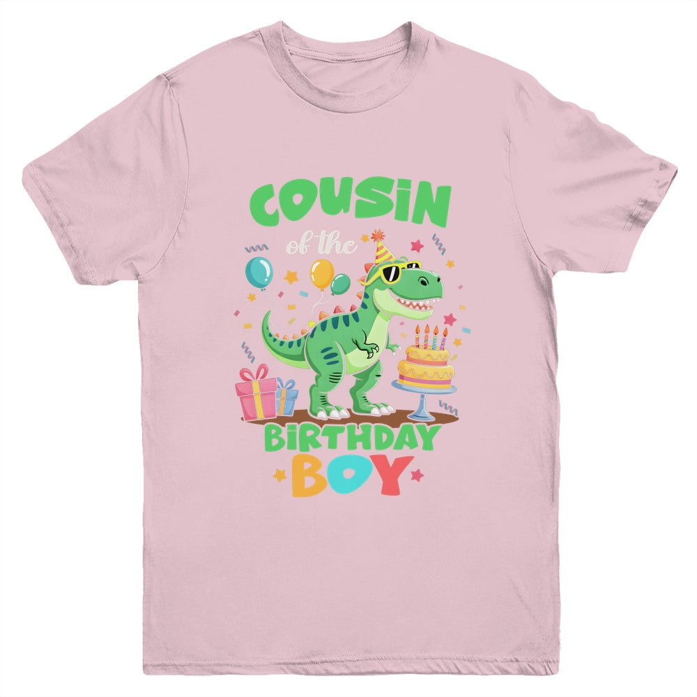 Cousin Of The Birthday Boy T Rex Dinosaur Family Party Youth Shirt | siriusteestore