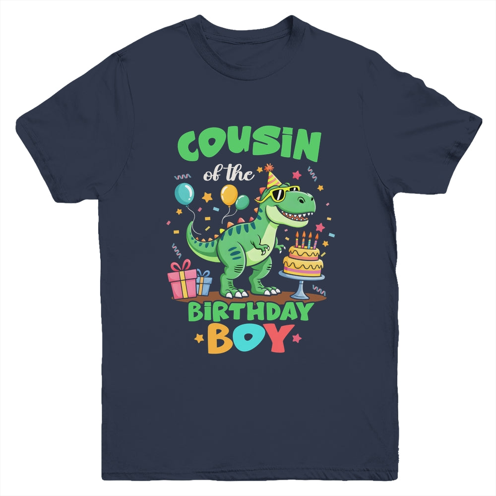 Cousin Of The Birthday Boy T Rex Dinosaur Family Party Youth Shirt | siriusteestore